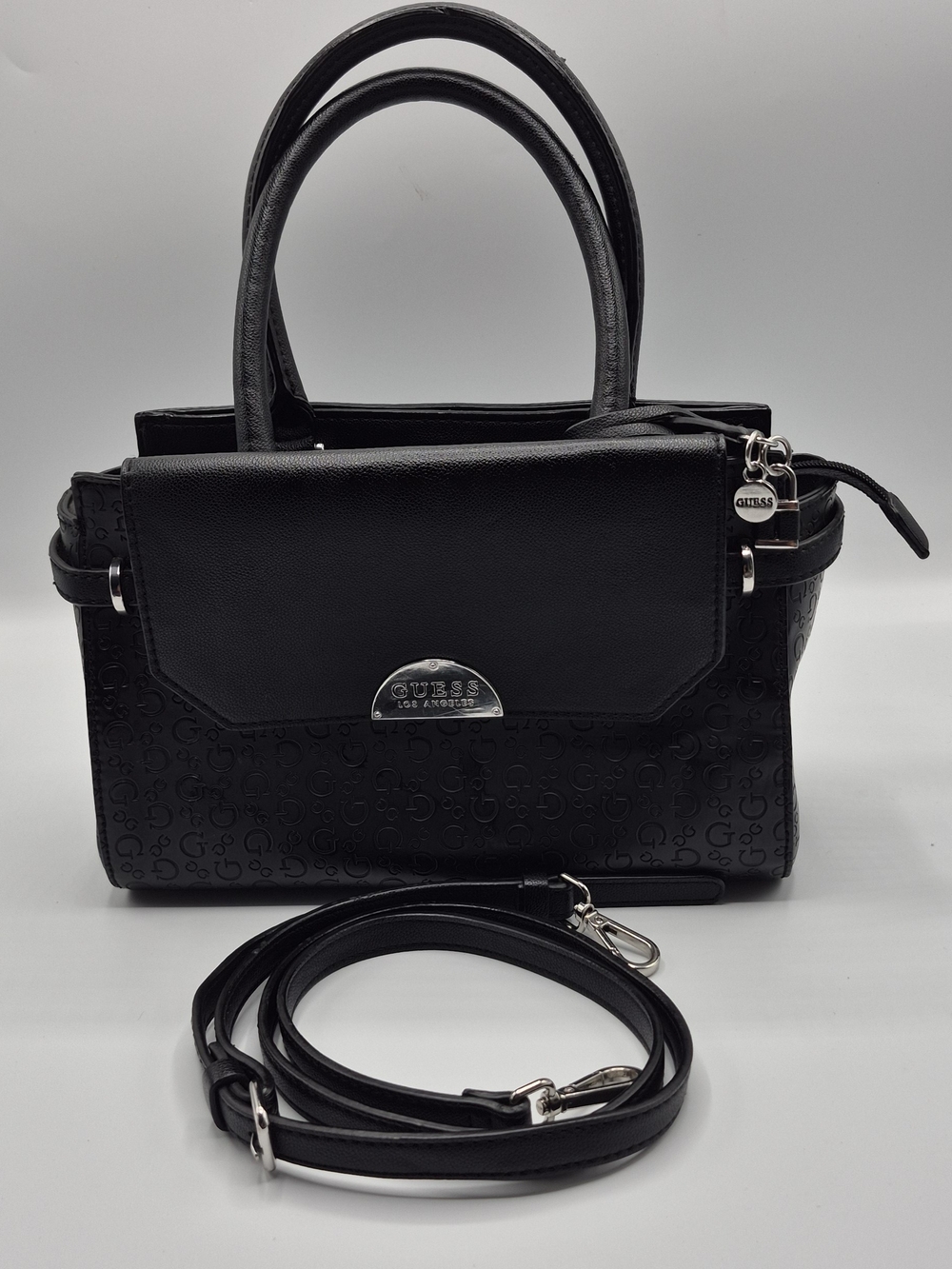 GUESS Black Signature Top-Handle Satchel